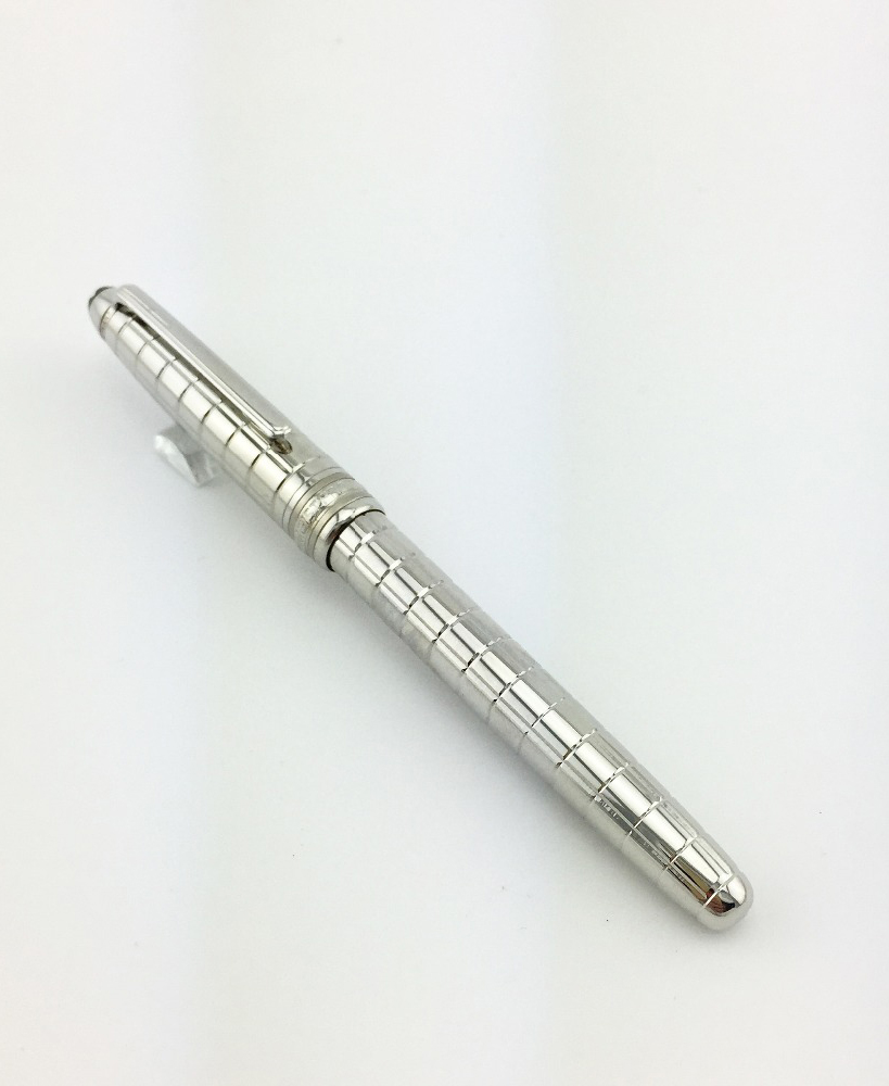 Classic-meisterstuck-163-MB-Silver-lattice-roller-ball-Pen-stationery-office-supplies-luxury-writing-Metal-pen-(1)